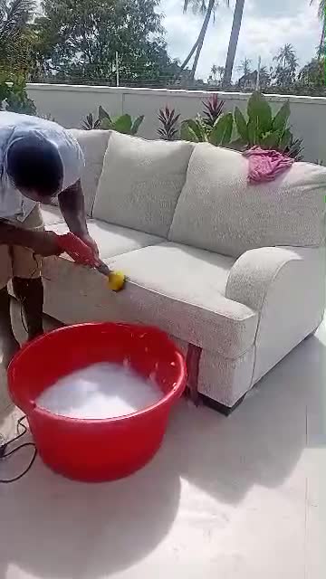 Sofa being cleaned by the CLEANPRO team